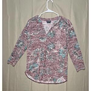 Van Heusen Women's Floral Patterned Long Sleeve Blouse, Medium